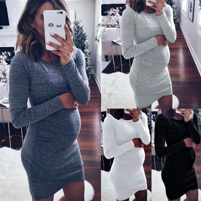 Ladies autumn dress pregnant women long-sleeved tight dress home clothes maternity dress
Ladies autumn dress pregnant women long-sleeved tight dress home clothes maternity dress