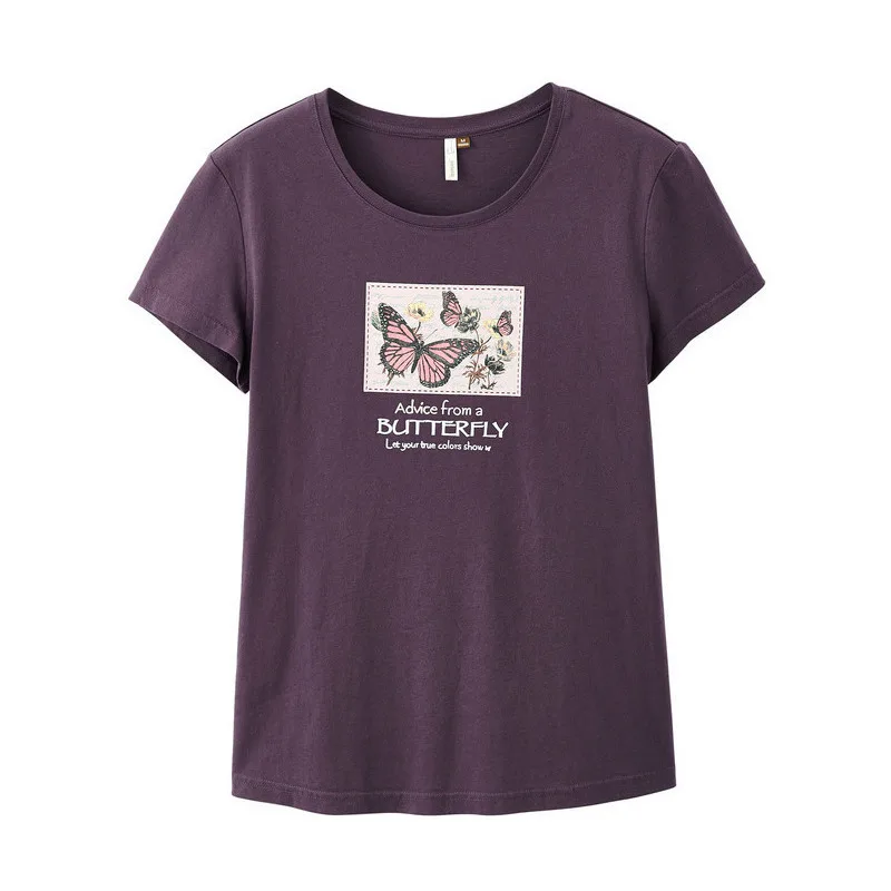 INMAN Summer Tops Lady Clothing Cotton O-neck Short Sleeve Casual All Matched Flower Butterfly Print Slim Women Basic T-shirt
INMAN Summer Tops Lady Clothing Cotton O-neck Short Sleeve Casual All Matched Flower Butterfly Print Slim Women Basic T-shirt