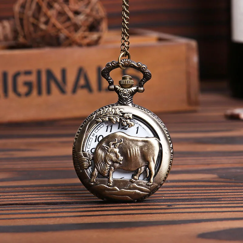 Bronze Hollow Out Pocket Watch Chinese Zodiac Ox Quartz Pocket Watches Vintage Fob Watches Gift for Men/Women
Bronze Hollow Out Pocket Watch Chinese Zodiac Ox Quartz Pocket Watches Vintage Fob Watches Gift for Men/Women