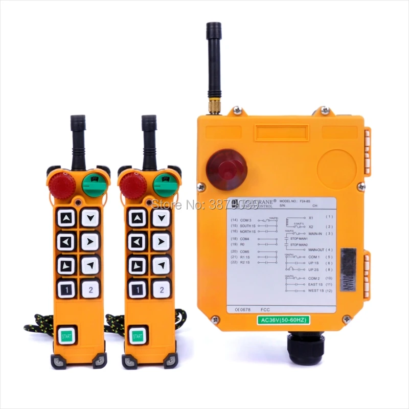 TELECRANE F24-8S (2 передатчика + 1 приемник) Промышленное беспроводное радио с одной скоростью, 8 кнопок, пульт дистанционного управления для подъем...
TELECRANE F24-8S (2 передатчика + 1 приемник) Промышленное беспроводное радио с одной скоростью, 8 кнопок, пульт дистанционного управления для подъем...