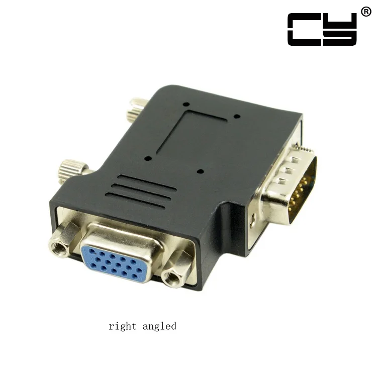 

Chenyang VGA SVGA Male 15 Pin Right Angled 90 Degree to Female Vertical Flat Extension Adapter Converter Black Socket