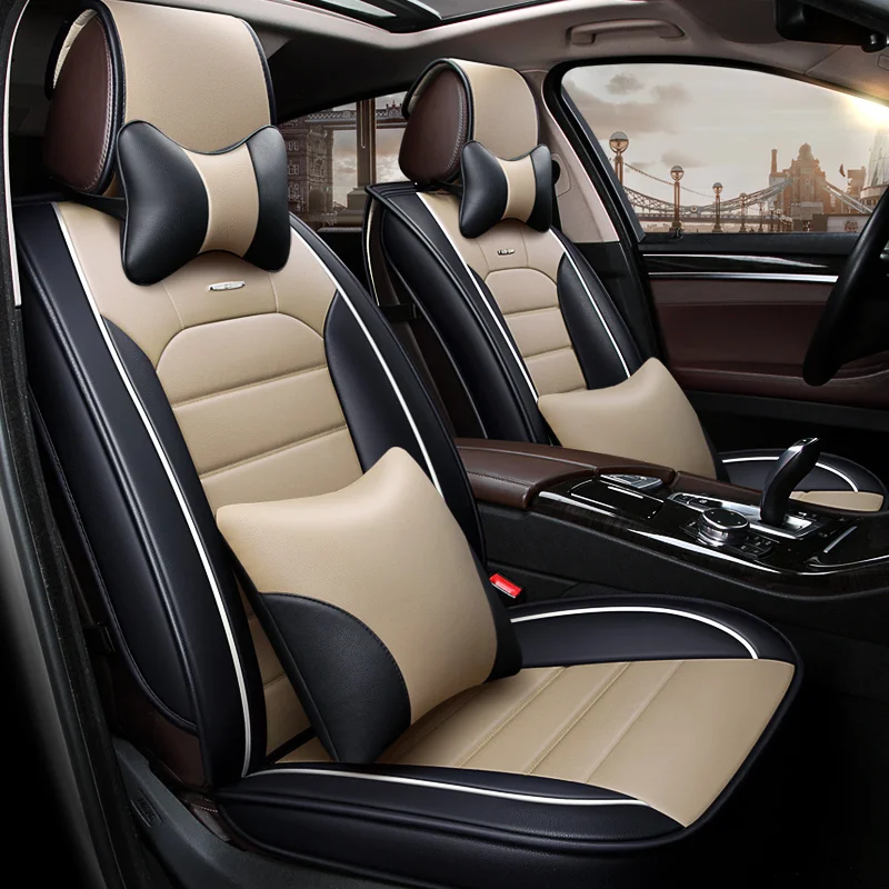 Кожаный чехол для автомобильного сидения volkswagen vw passat b6 polo golf tiguan jetta touran sticker ford kia