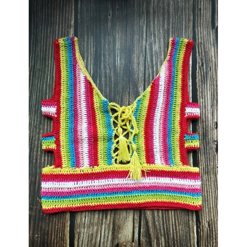 2019 Women's Rainbow Beach Wear Sexy Knitted Bra Swimwear Bathing Beachwear Bikini Tops Summer Swimsuit Cover Up Bikini Cover Up
2019 Women's Rainbow Beach Wear Sexy Knitted Bra Swimwear Bathing Beachwear Bikini Tops Summer Swimsuit Cover Up Bikini Cover Up