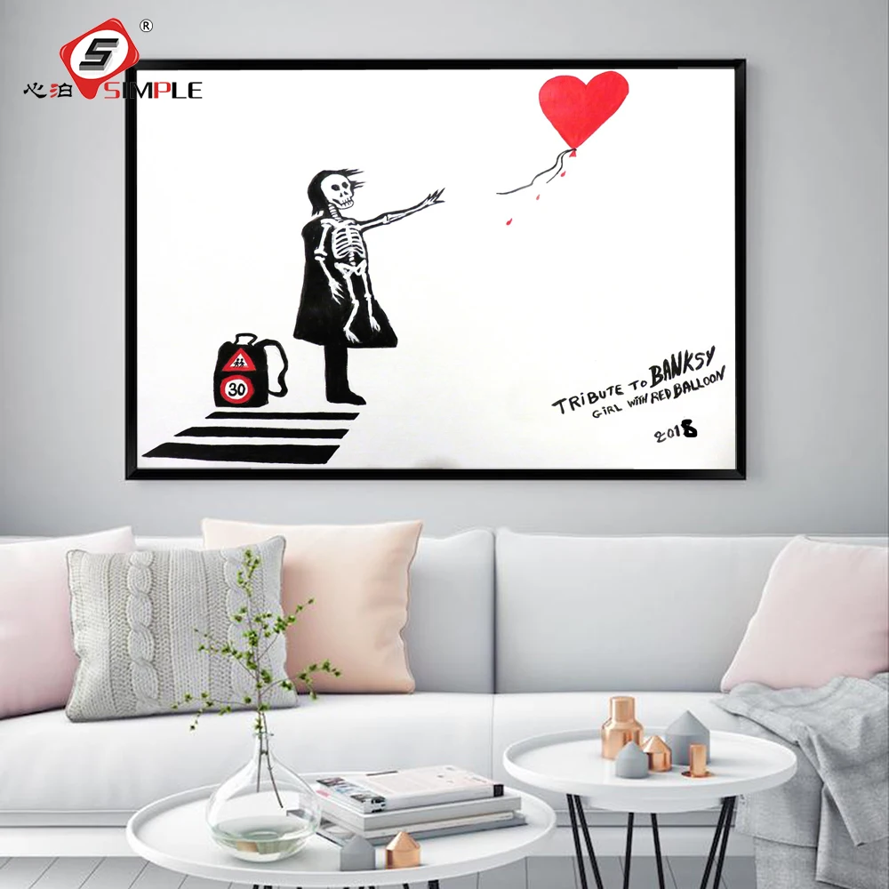 Simple Tribute Banksy Street Art Painting Nightmare Before Christmas Poster Girl with Red Balloon Decor for Home Unframed
Simple Tribute Banksy Street Art Painting Nightmare Before Christmas Poster Girl with Red Balloon Decor for Home Unframed