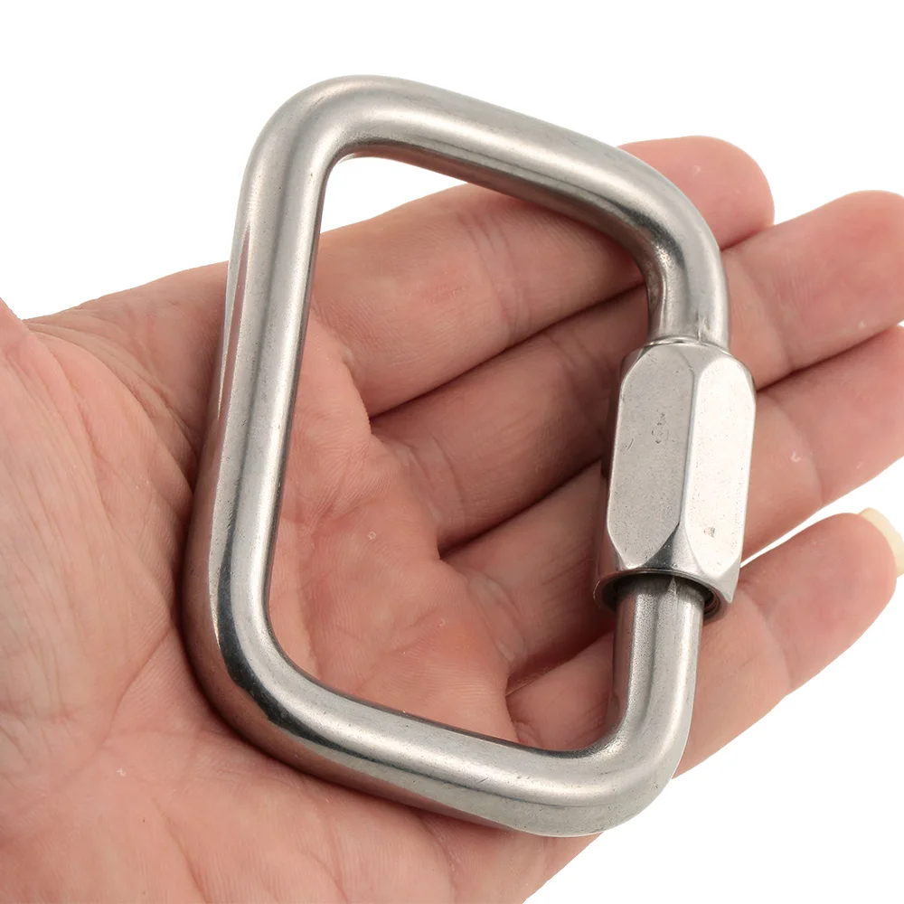 Carabiner Stainless Steel Square Quick Link Locking Carabiner Hanging Hook Buckle for Paraglider Wing Camping Hiking
Carabiner Stainless Steel Square Quick Link Locking Carabiner Hanging Hook Buckle for Paraglider Wing Camping Hiking