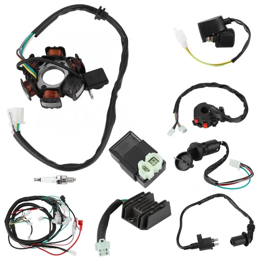 

Adapters Sockets Electric Wiring Harness Kit Relay Rectifier Magneto Stator for GY6 125cc 150cc auto accessorie