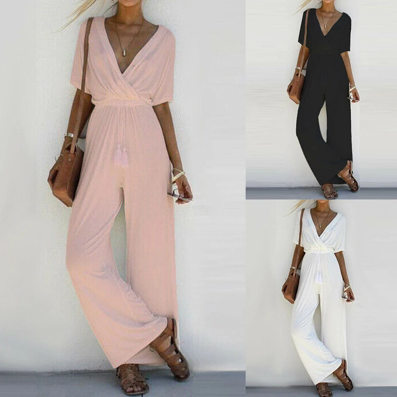 Women Wide Leg Jumpsuit Summer Sexy Thin Playsuits Overalls Office Ladies Workwear Party Casual Jumpsuits Overalls Playsuits
Women Wide Leg Jumpsuit Summer Sexy Thin Playsuits Overalls Office Ladies Workwear Party Casual Jumpsuits Overalls Playsuits