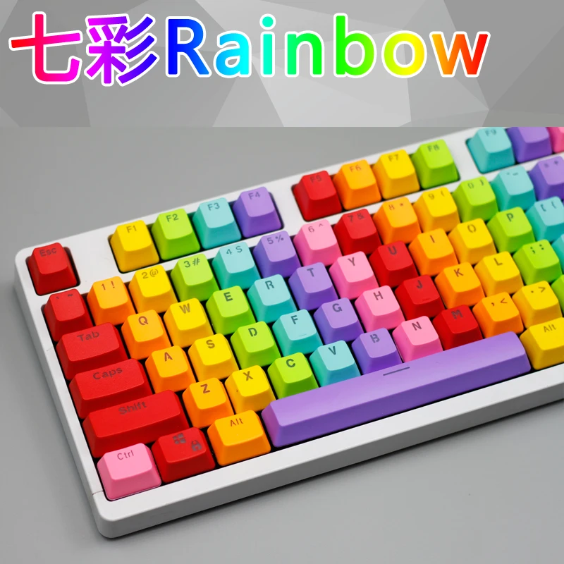 General Purpose 104 Keys Mechanical Keyboard RAINBOW Key Cap PBT Translucent Keycap
General Purpose 104 Keys Mechanical Keyboard RAINBOW Key Cap PBT Translucent Keycap