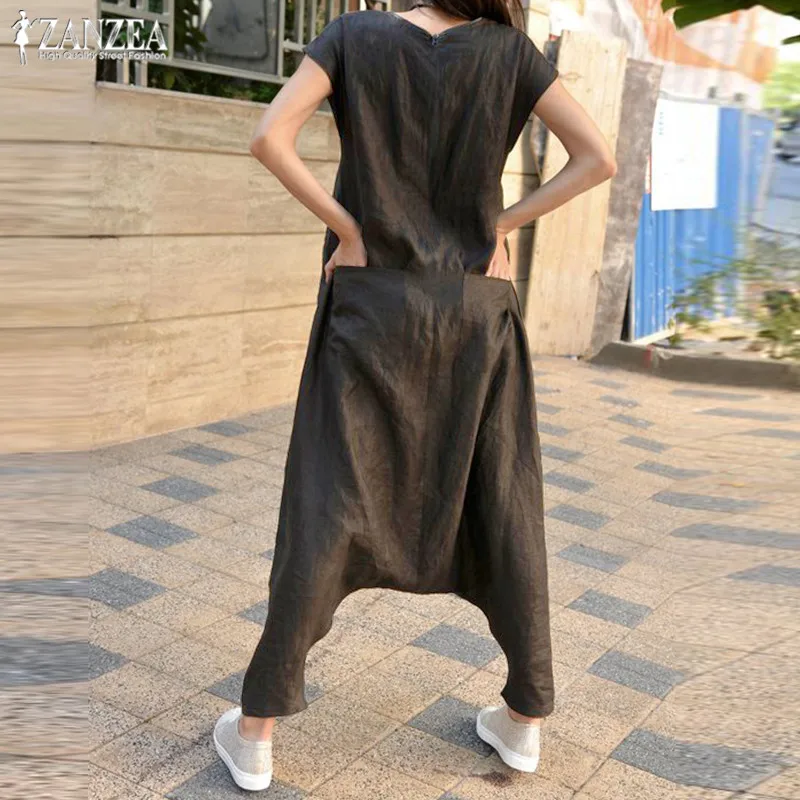 Vintage Overalls Women's Jumpsuits 2021 ZANZEA Summer Cargo Pants Palazzo Female Short Sleeve Solid Rompers Combinaison Femme
Vintage Overalls Women's Jumpsuits 2021 ZANZEA Summer Cargo Pants Palazzo Female Short Sleeve Solid Rompers Combinaison Femme