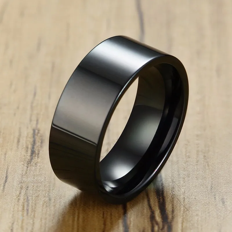 Mens Ring 8mm Flat Pipe Cut Matte Finished Black Stainless Steel Wedding Engagement Band for Men Jewelry
Mens Ring 8mm Flat Pipe Cut Matte Finished Black Stainless Steel Wedding Engagement Band for Men Jewelry