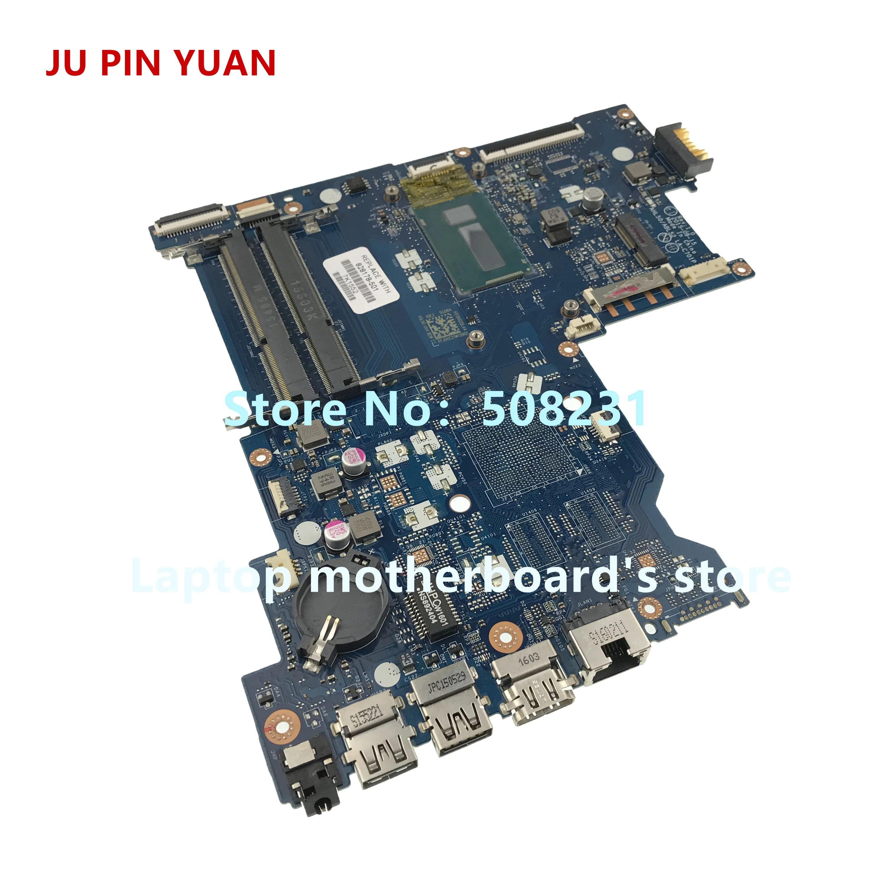 Ju pin yuan 828178-601 828178-501 828178-001 для HP 15-AC190CA 15-AC материнская плата ноутбука с I3-5005U LA-C701P 100%