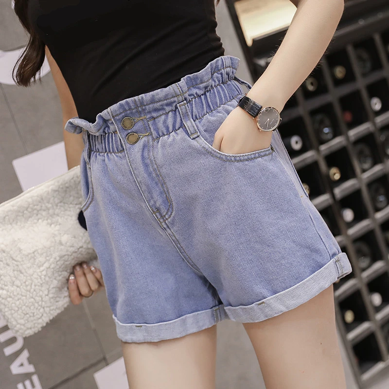 Summer Denim Short Women Solid Chic Ruffles Elastic Waist Ladies Loose Shorts Casual Wide Leg Button Pocket Denim Shorts ZRZ004
Summer Denim Short Women Solid Chic Ruffles Elastic Waist Ladies Loose Shorts Casual Wide Leg Button Pocket Denim Shorts ZRZ004