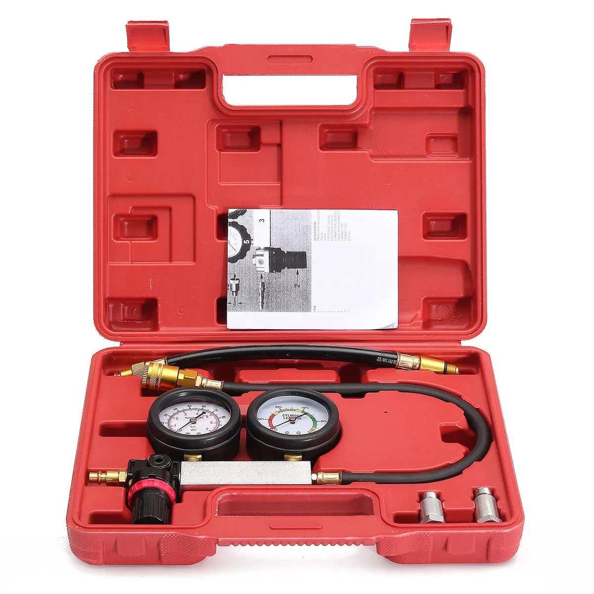 0-100PSI Petrol Gas Engine Cylinder Compressor Gauge Meter Cylinder Leak Tester Pressure Sensor Double Gauge Diagnostic Tool
0-100PSI Petrol Gas Engine Cylinder Compressor Gauge Meter Cylinder Leak Tester Pressure Sensor Double Gauge Diagnostic Tool