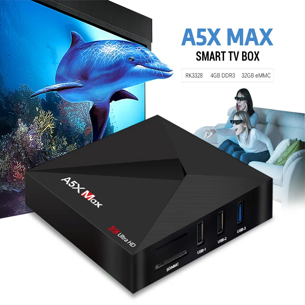 A5X MAX ТВ коробка 4 ГБ 32 Android 9 0 RK3328 K HD Smart Media Player 64Bit BT4.0 телеприставки | Электроника
