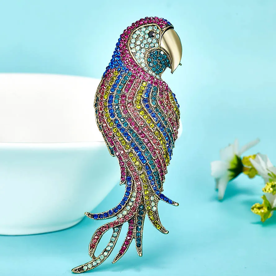 Luxury Brand Big Bird Animal Brooches for Woman Masculino Colorful Rhinestone Hijab Accessories Noble couple Bijoux
Luxury Brand Big Bird Animal Brooches for Woman Masculino Colorful Rhinestone Hijab Accessories Noble couple Bijoux