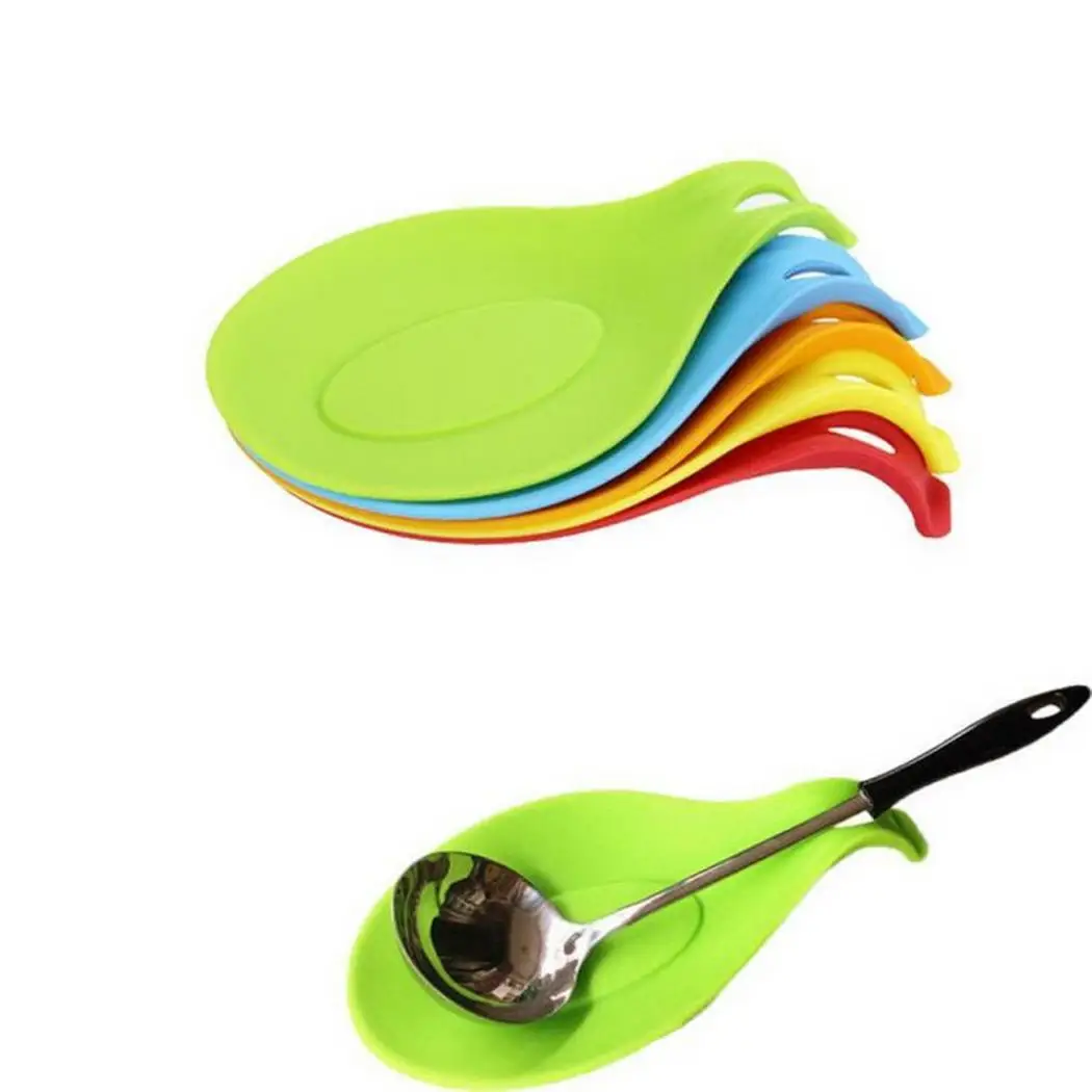 Silicone Spoon Mat Heat Resistant Soup Holder Random Pad 0.04KG Kitchen Tool |