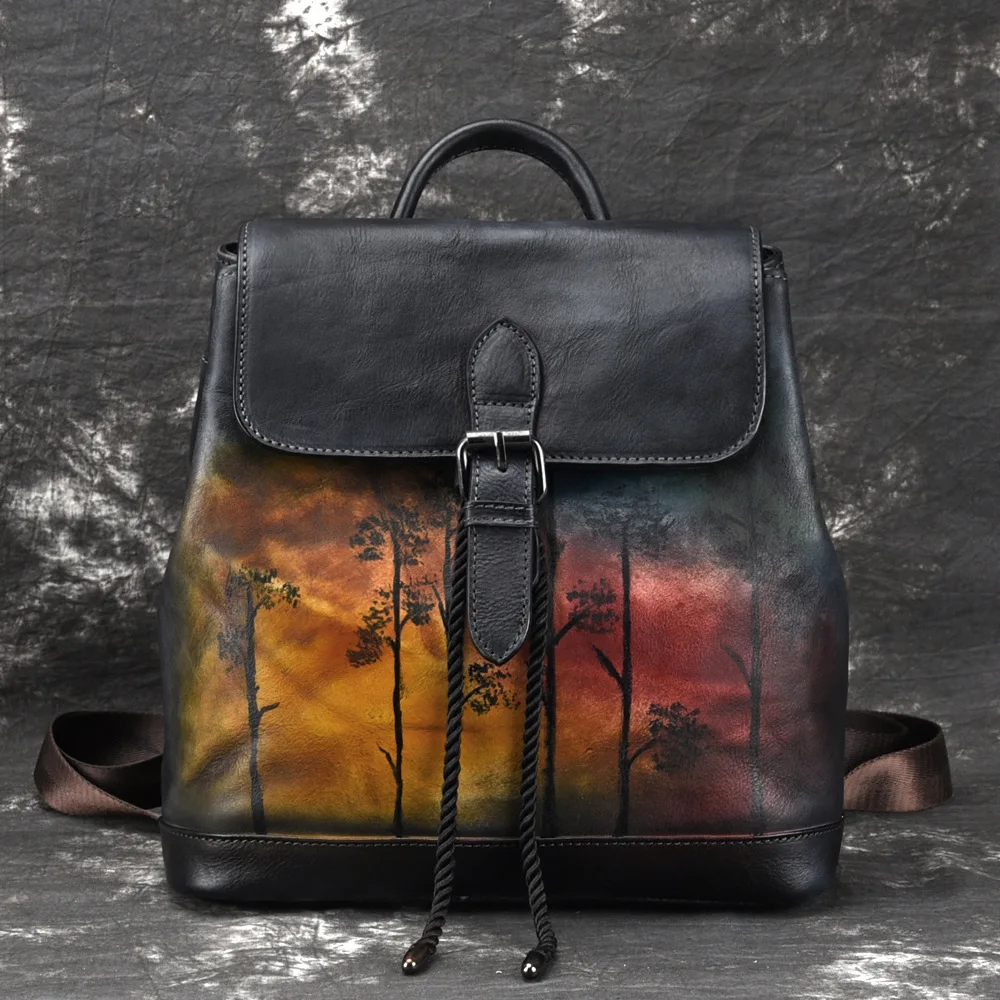 Genuine Leather Women Backpack Embossed Knapsack Female Travel Bag Retro Girls School High Quality Real Cowhide Daypack Rucksack
Genuine Leather Women Backpack Embossed Knapsack Female Travel Bag Retro Girls School High Quality Real Cowhide Daypack Rucksack