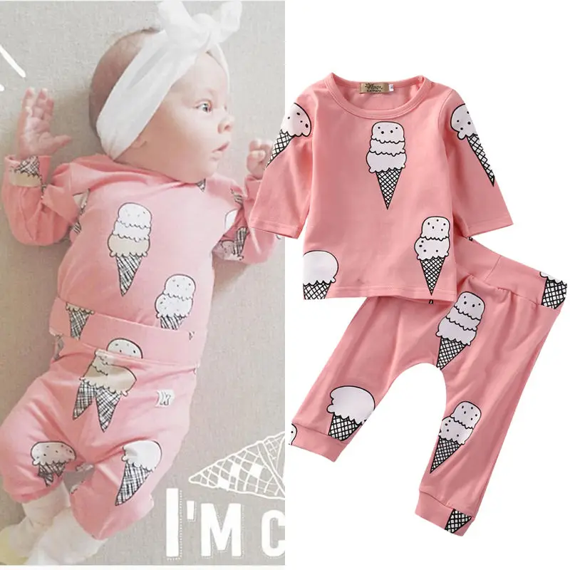 Emmaaby/2018 восхитительные наряды для новорожденных девочек хлопковая футболка топы