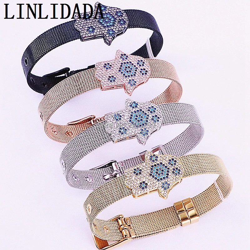 New Arrive 5Pcs Good quality cubic zirconia micro pave Hamsa Hand Connector Charm Bead watch belt Bracelet Bangles
New Arrive 5Pcs Good quality cubic zirconia micro pave Hamsa Hand Connector Charm Bead watch belt Bracelet Bangles