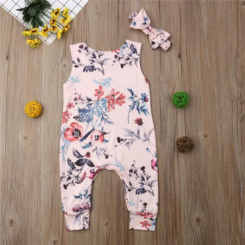 Toddler Girl Baby Romper Infant Floral Jumpsuit Kid Sleeveless Romper Bowknot Headband 3pcs Baby Clothing Set 0-24M
Toddler Girl Baby Romper Infant Floral Jumpsuit Kid Sleeveless Romper Bowknot Headband 3pcs Baby Clothing Set 0-24M
