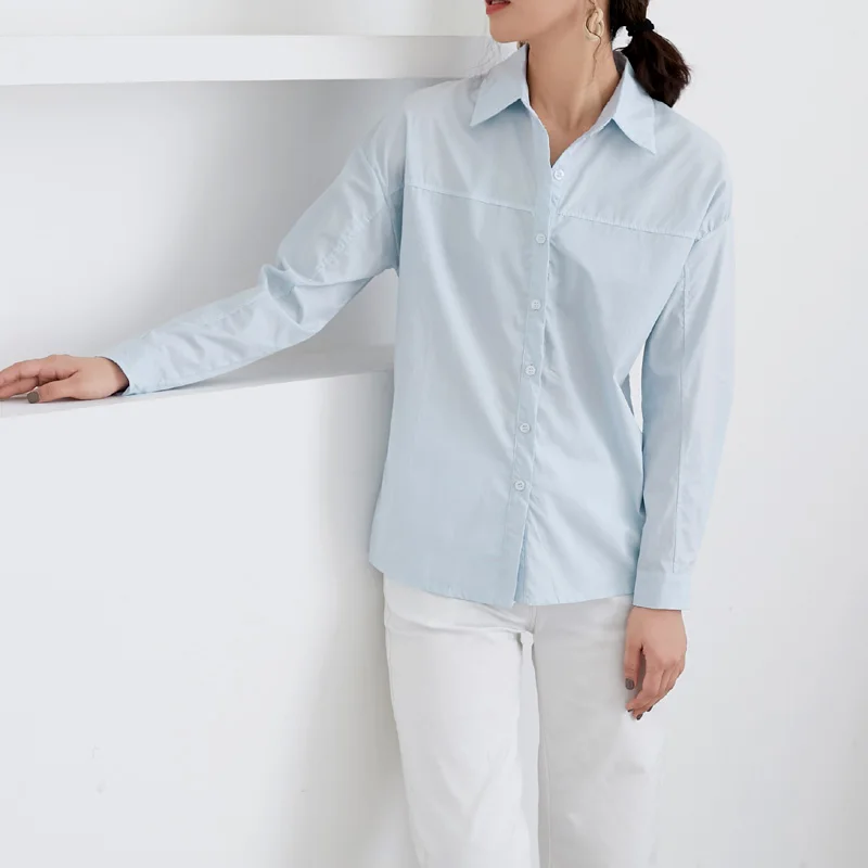 blusas feminina spring winter autumn 2019 korean women new pure color white blue thin casual shirts female A5168
blusas feminina spring winter autumn 2019 korean women new pure color white blue thin casual shirts female A5168