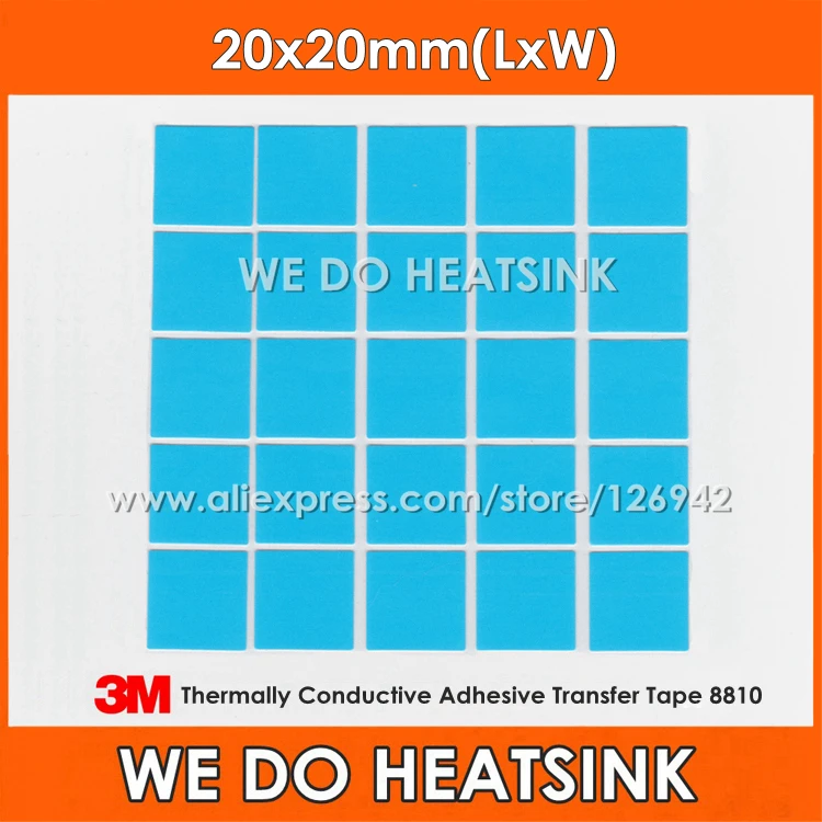 100pcs 20x20mm 3M 8810 High Performance Thermal Transfer Double Sided Tape Acrylic Adhesive
100pcs 20x20mm 3M 8810 High Performance Thermal Transfer Double Sided Tape Acrylic Adhesive