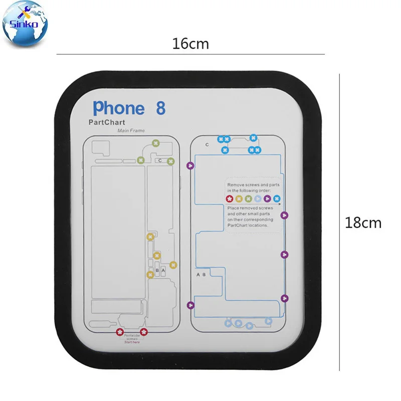 9 в 1 Магнитный винт коврик для iPhone 6 6s Plus 8 работа руководство Pad профессиональные