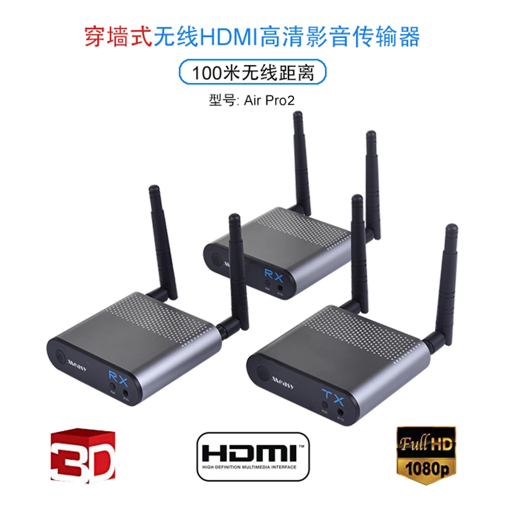 Беспроводной HD Трансмиттер и приемник Air Pro для потокового 3D видео HD 1080p к HDTV/проектору/монитору до 100 м/футов (от 1 до 2)
Беспроводной HD Трансмиттер и приемник Air Pro для потокового 3D видео HD 1080p к HDTV/проектору/монитору до 100 м/футов (от 1 до 2)