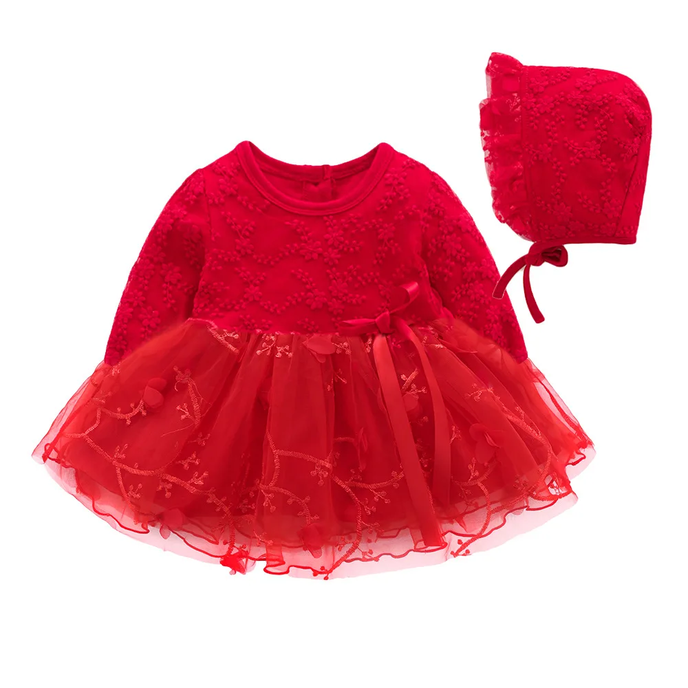 Платья для маленьких девочек на 1 й день рождения розовое кружевное платье