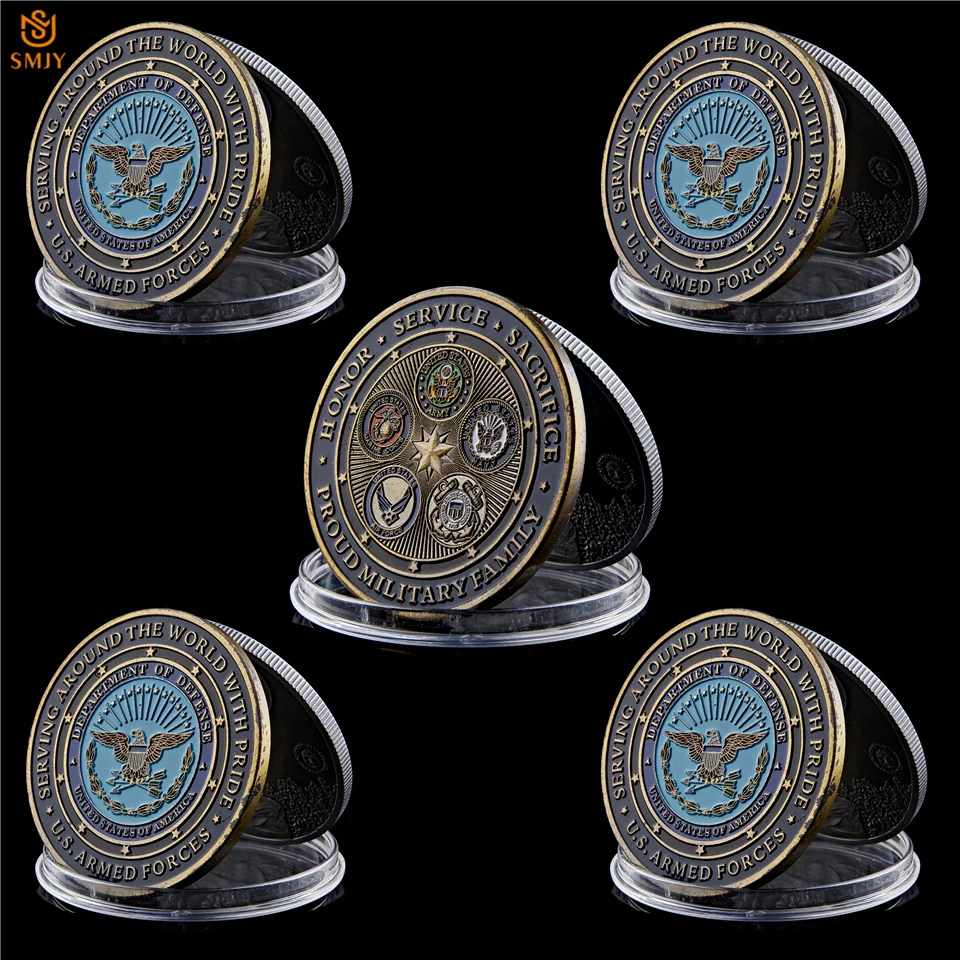 5Pcs USA Army Navy USMC USAF USCG Proud Military Family Serving Around The World US Department Of Defense Coin Collectibles
5Pcs USA Army Navy USMC USAF USCG Proud Military Family Serving Around The World US Department Of Defense Coin Collectibles