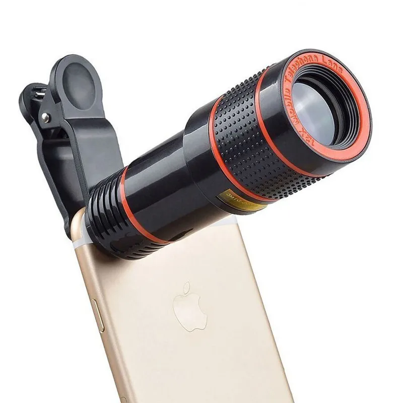 Монокуляр HD 12X с длинным фокусом телескоп увеличением для смартфонов iPhone Samsung LG
