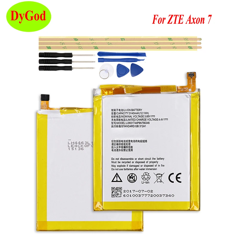 DyGod 3140 мАч для zte Axon 7 Li3931T44P8h756346 Замена батареи Bateria смартфон с набором