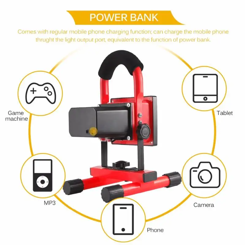 Onever 3 Color LED Mobile Power Bank Waterproof 30W USB Handy Hook Camping Lamp Outdoor Spotlight Floodlight for Car Repairing | Автомобили
