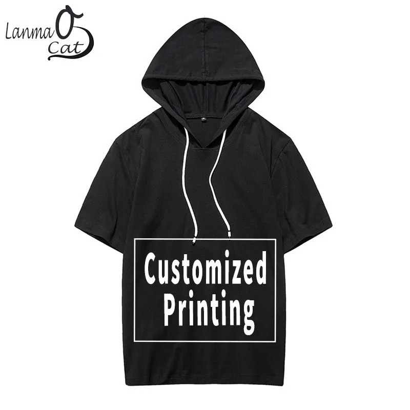 Lanmaocat Short Sleeve Hooded Shirt Hip Hop Hooded Custom Logo Printing Mens Shorts Sleeve Hoodies Summer Tee Free Shipping
Lanmaocat Short Sleeve Hooded Shirt Hip Hop Hooded Custom Logo Printing Mens Shorts Sleeve Hoodies Summer Tee Free Shipping