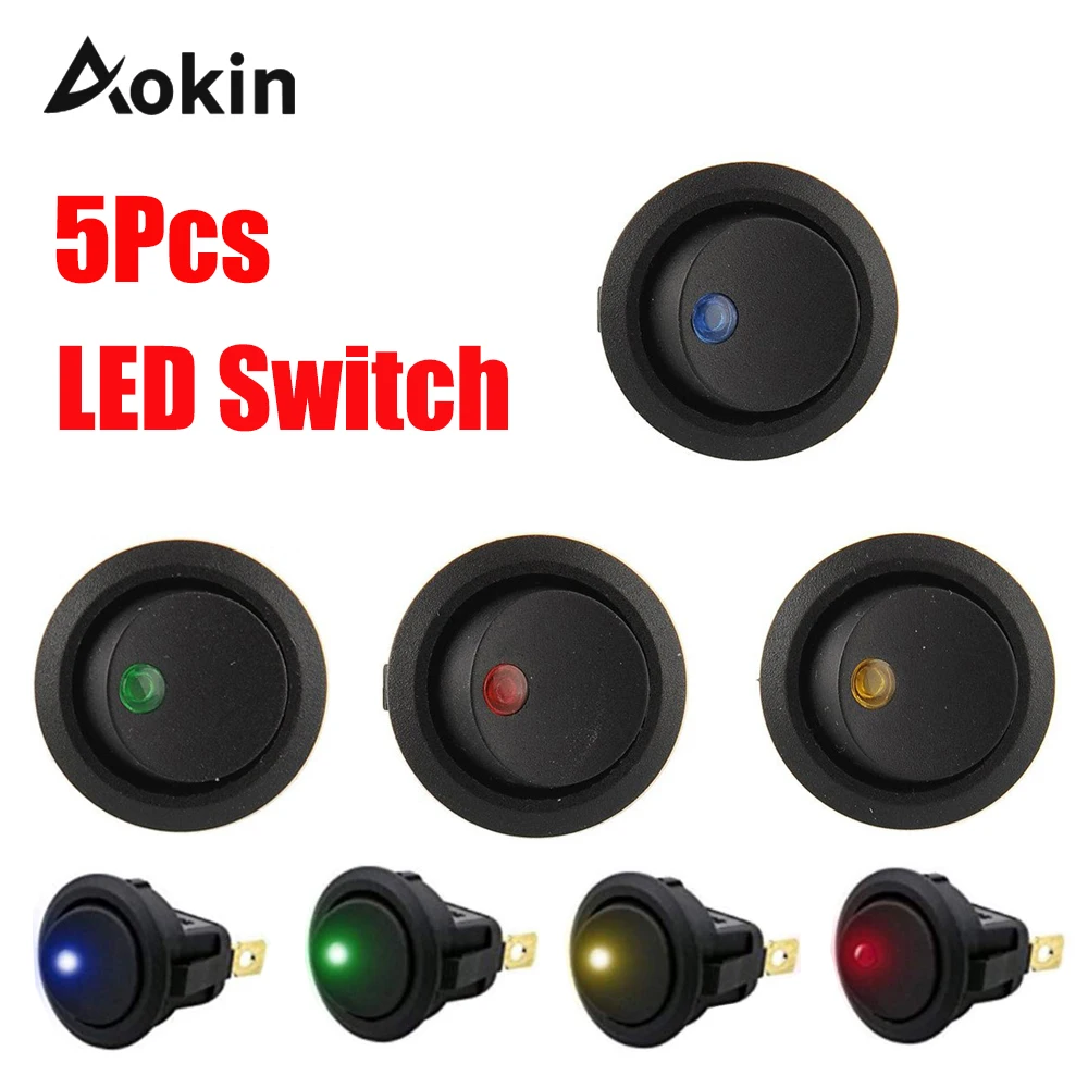 5pcs Led Switch 3 Pins On-off Rocker Switch 12v Led Rocker Switch Led Dot Light Led Illuminated Car Dashboard Dash Boat Toggle
5pcs Led Switch 3 Pins On-off Rocker Switch 12v Led Rocker Switch Led Dot Light Led Illuminated Car Dashboard Dash Boat Toggle
