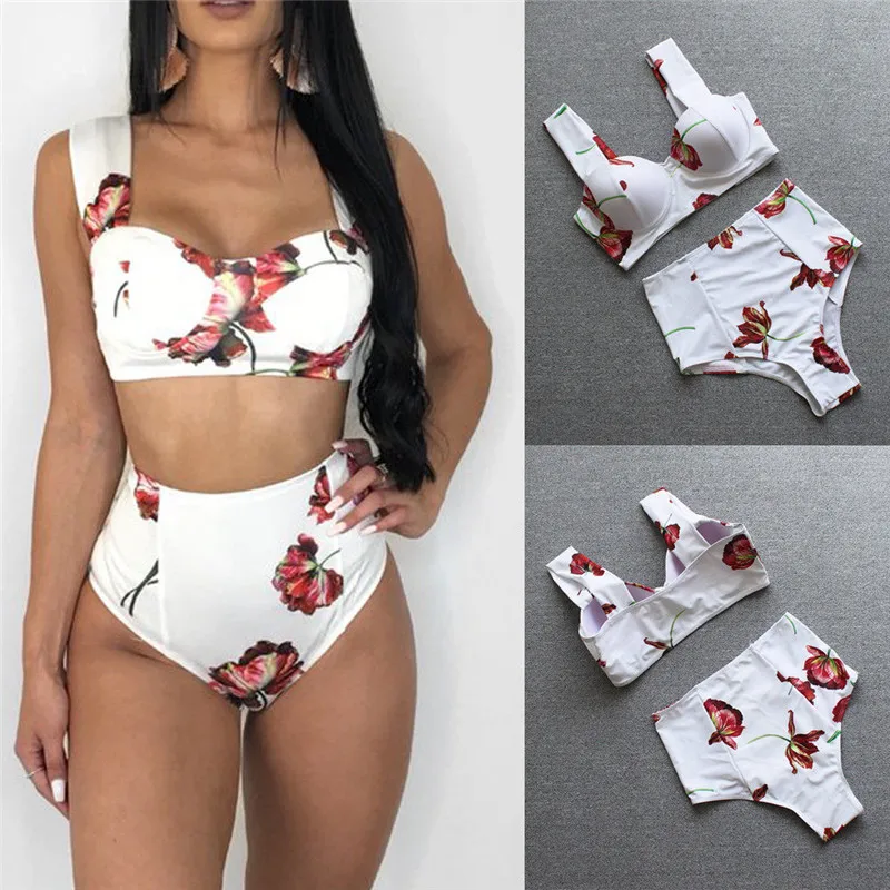 Women Sexy High Waist Floral Print Bikini Set Push-up Padded Bra Bandage Bikinis Swimsuit Triangle Swimwear Bathing Suit
Women Sexy High Waist Floral Print Bikini Set Push-up Padded Bra Bandage Bikinis Swimsuit Triangle Swimwear Bathing Suit