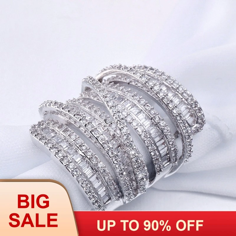 Fashion Luxury Big Jewelry Women wedding band ring Silver color 60pcs T Shape AAAAA zircon cz Female Engagement Ring
Fashion Luxury Big Jewelry Women wedding band ring Silver color 60pcs T Shape AAAAA zircon cz Female Engagement Ring