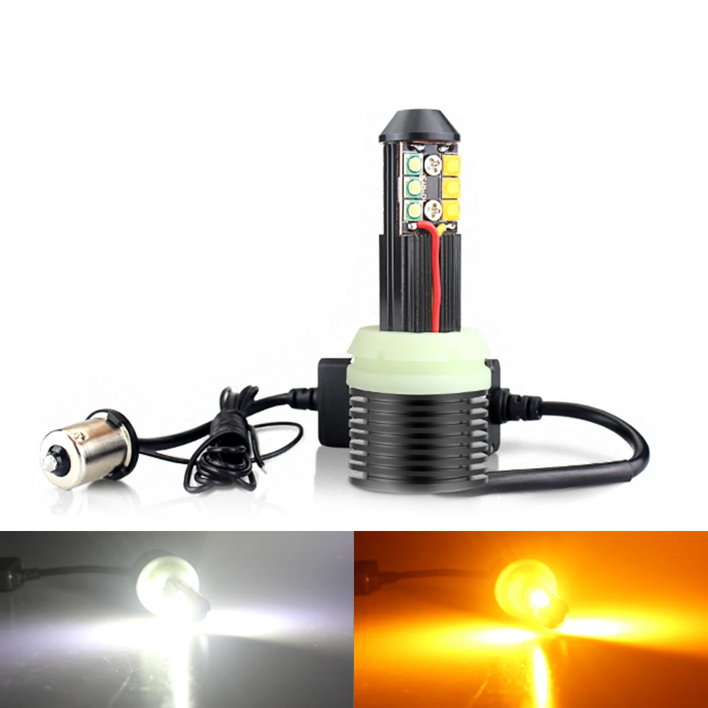 2X Car 1156 BA15S P21W DRL/указатель поворота BAU15S PY21W T20 7440 W21W белый желтый двойной Цвет