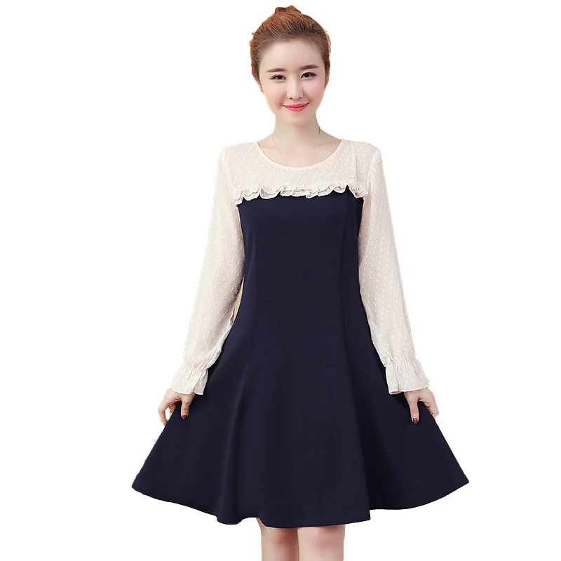 2018 Autumn New Pattern European Will Code Self-cultivation Thin Fat MM Round Neck Long Sleeve Chiffon Split Joint Dress
2018 Autumn New Pattern European Will Code Self-cultivation Thin Fat MM Round Neck Long Sleeve Chiffon Split Joint Dress