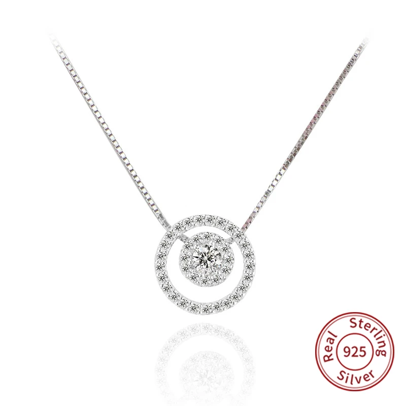 2019 New 925 Sterling Silver Chain Necklace Movement Crystal Round Circle Cubic Zirconia Pendant for Women Jewelry Gift zk40
2019 New 925 Sterling Silver Chain Necklace Movement Crystal Round Circle Cubic Zirconia Pendant for Women Jewelry Gift zk40