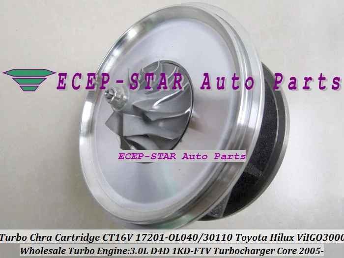 Турбокартридж CHRA CT16V 17201 OL040 17201 30101 17201OL040 17201-30110 для TOYOTA HI-LUX LandCruiser ViIGO 3000 1KD-FTV л
Турбокартридж CHRA CT16V 17201 OL040 17201 30101 17201OL040 17201-30110 для TOYOTA HI-LUX LandCruiser ViIGO 3000 1KD-FTV л