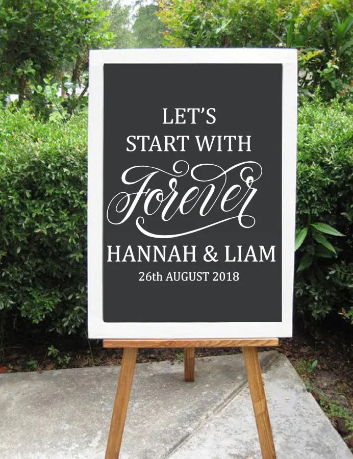 Custom Wedding Of Decal Sign Let's Start With Forever Wedding Decor Decals Removable Custom Name Date DIY WD05
Custom Wedding Of Decal Sign Let's Start With Forever Wedding Decor Decals Removable Custom Name Date DIY WD05