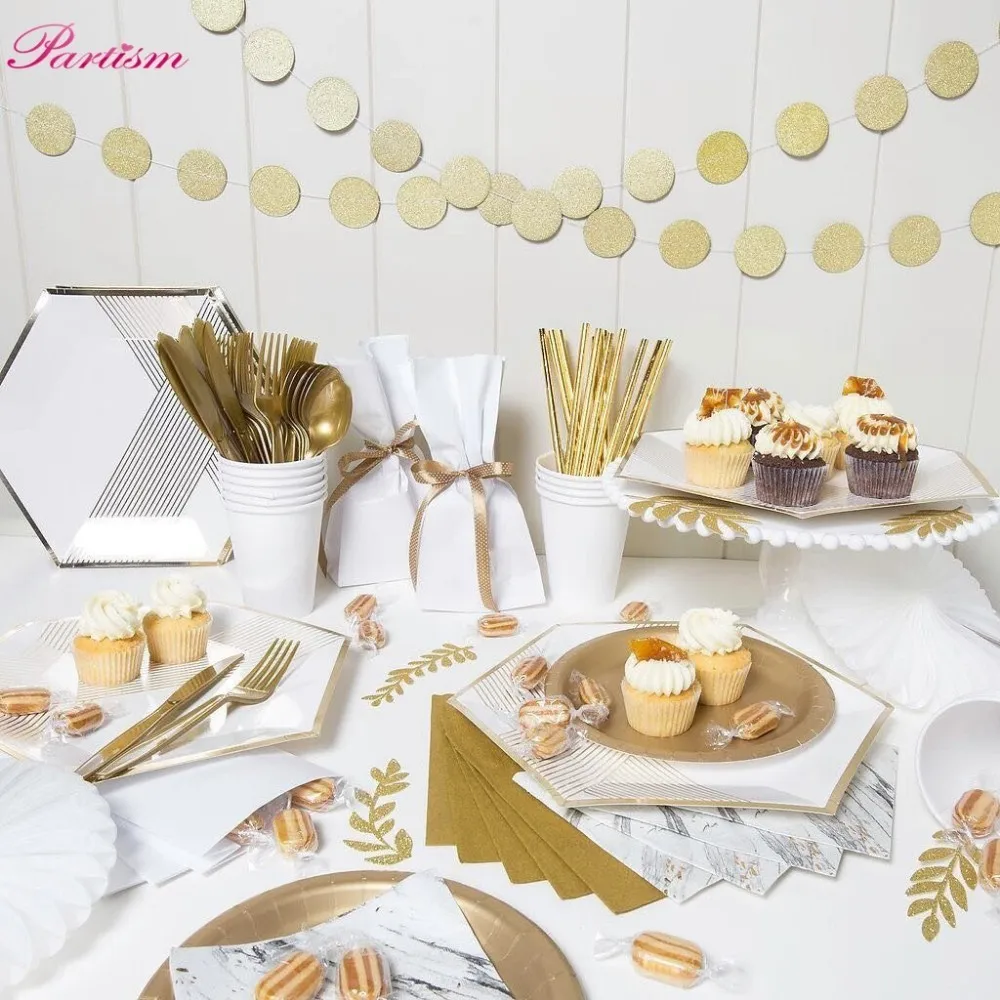 1Set White Gold Marble Disposable Tableware Set Paper Plate/Cup/Napkin Table Decoration For Wedding / Birthhday Party Supplies
1Set White Gold Marble Disposable Tableware Set Paper Plate/Cup/Napkin Table Decoration For Wedding / Birthhday Party Supplies