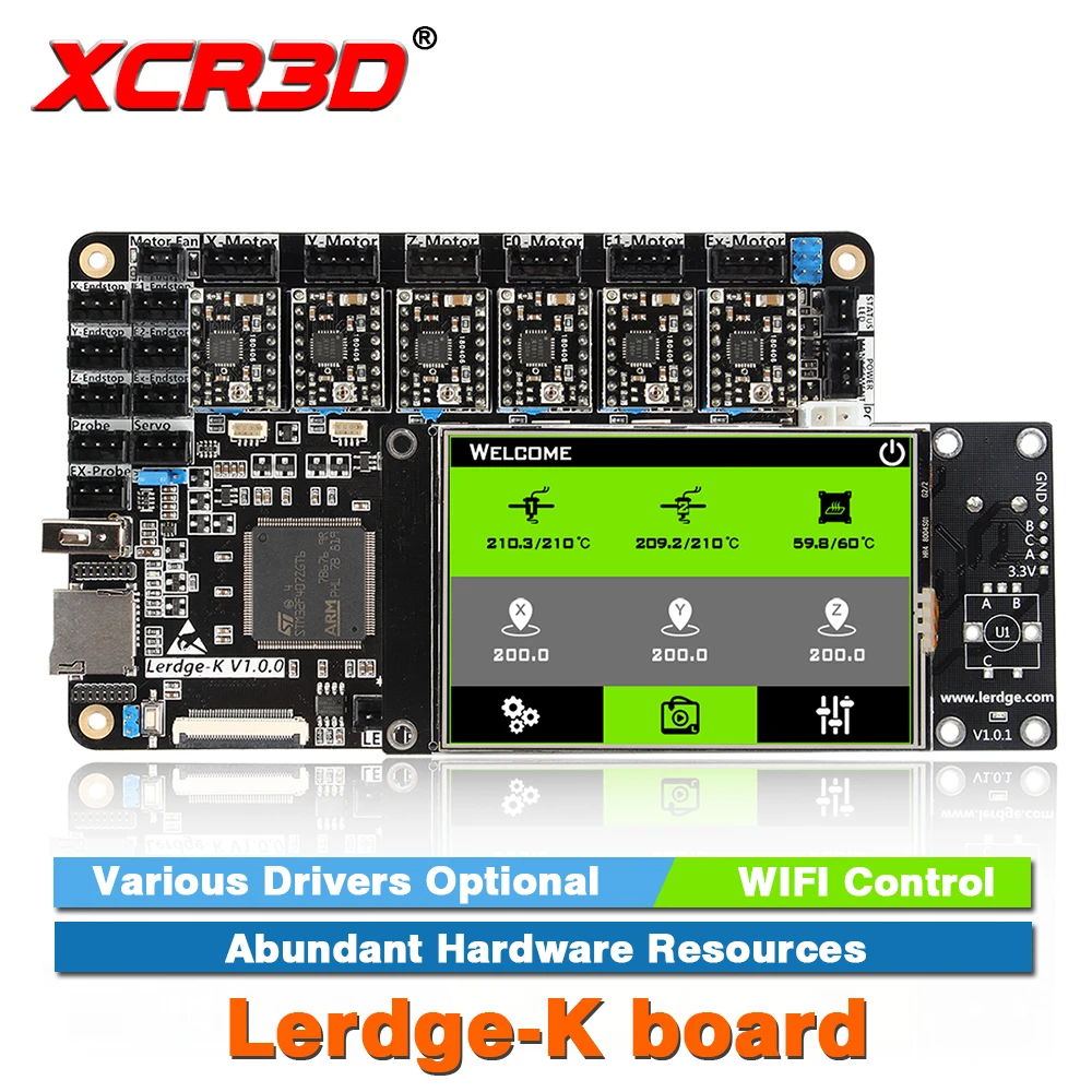 3D Printer Parts Lerdge-K board TMC2208 TMC2209 Drivers Optional ARM 32Bit Controller Touch Screen Motherboard for Ender 3 CR10
3D Printer Parts Lerdge-K board TMC2208 TMC2209 Drivers Optional ARM 32Bit Controller Touch Screen Motherboard for Ender 3 CR10