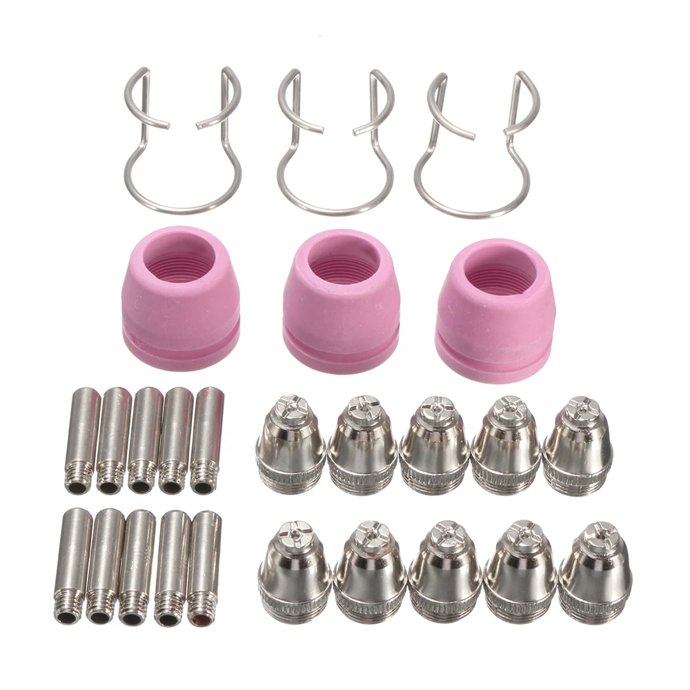 26Pcs Plasma Cutter Consumables Kit SG-55 AG-60 WSD-60P Cutting Torch Tip Nozzle
26Pcs Plasma Cutter Consumables Kit SG-55 AG-60 WSD-60P Cutting Torch Tip Nozzle