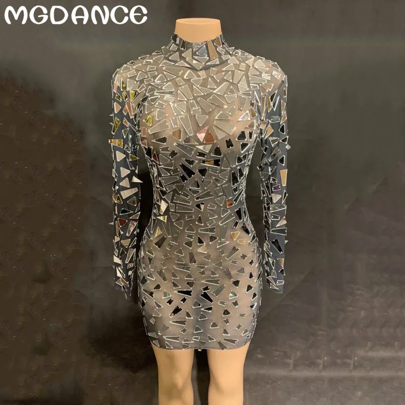 New Women Sexy Mesh Mirrors Dress Sexy Sequins Big Stretch Costume Stage Dance Wear See Through Evening Birthday Celebrate Dress
New Women Sexy Mesh Mirrors Dress Sexy Sequins Big Stretch Costume Stage Dance Wear See Through Evening Birthday Celebrate Dress