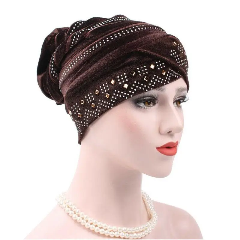 Women Velvet Turban Beaded Chemo Cap Muslim Hijab Slouch Beanies Bonnet Hat Head Scarf Wrap Skullies Indian Headwear Hair Loss
Women Velvet Turban Beaded Chemo Cap Muslim Hijab Slouch Beanies Bonnet Hat Head Scarf Wrap Skullies Indian Headwear Hair Loss
