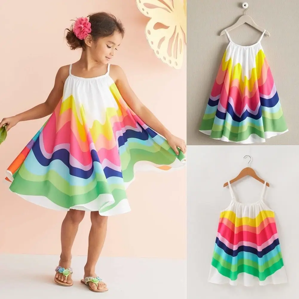 Pudcoco Girl Dress 1Y-6Y Kids Baby Girls Summer Rainbow Sleeveless Dress Party Beach Sling Dress Hot
Pudcoco Girl Dress 1Y-6Y Kids Baby Girls Summer Rainbow Sleeveless Dress Party Beach Sling Dress Hot