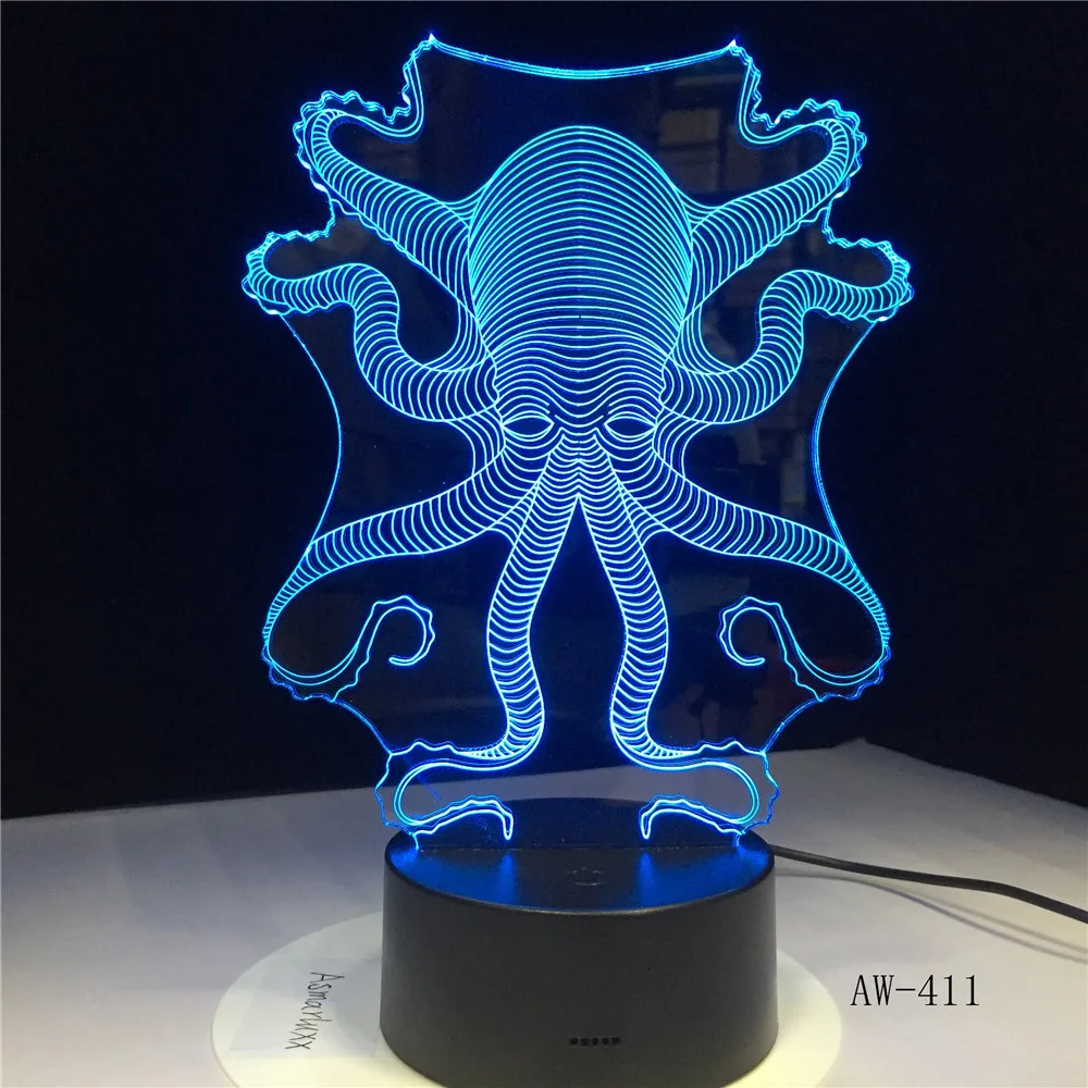 3D Animal Octopus Cuttlefish RC USB LED Lamp Underwater World Fish Kids Toys Light 7 Colors Change Night Light Desk Gift AW-411
3D Animal Octopus Cuttlefish RC USB LED Lamp Underwater World Fish Kids Toys Light 7 Colors Change Night Light Desk Gift AW-411