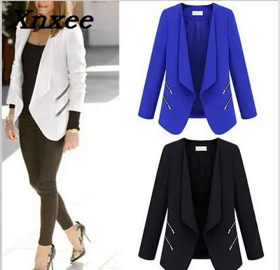 Women blazer feminino personalized zipper pockets long sleeve female blazer jacket coat office ladies slim blazer plus size
Women blazer feminino personalized zipper pockets long sleeve female blazer jacket coat office ladies slim blazer plus size